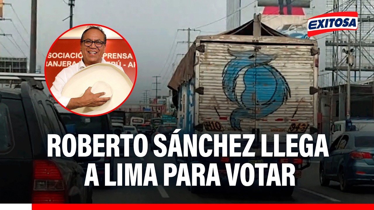 🔴🔵 Roberto Sánchez llega a Lima para ir a votar en su local en el distrito de San Borja