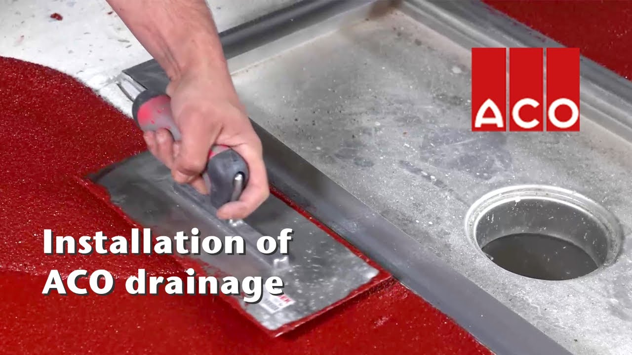 ACO box channel installed with polyurethane cementitious screed floor