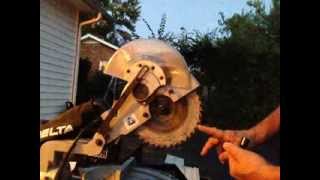 how to change a blade on a Delta compound sliding miter radial arm saw
