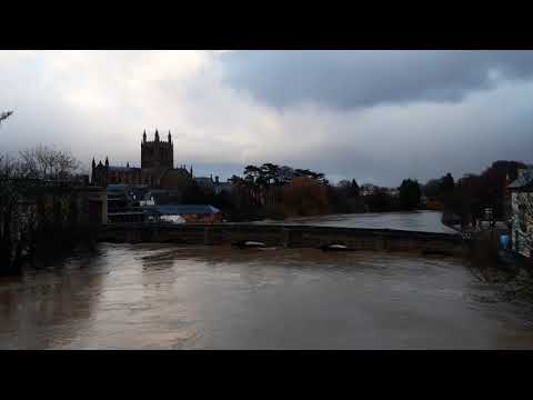 Highest Flooding on the River Wye.  Overstreaming in Hereford.