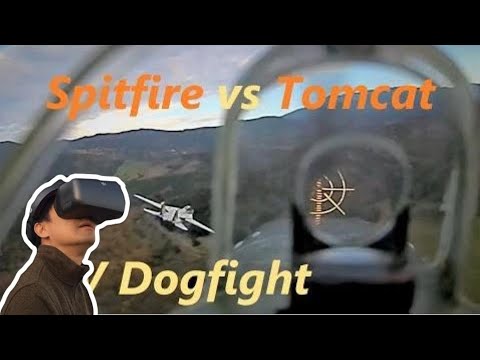 Immersive Head Tracking FPV Dogfight from cockpit of RC Spitfire vs F-14 Tomcat 💥💥💥