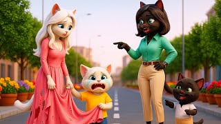 Mischievous little cat ✂️secretly cut her mother's dress 😭 👗🥻 #cats #cat #catstory  #animation 