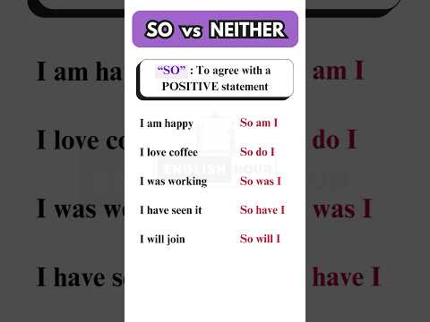 So vs Neither | Grammar Lesson #english #learnenglish #spoken #ielts #shorts #feed #yt #英語 #ESL #new