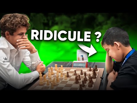 AT 11 YEARS OLD, HE TRIES A TRAP ON MAGNUS CARLSEN WHICH MAKES THE WHOLE AUDIENCE LAUGH!!