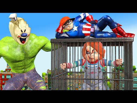 NickCaptain and Ice Scream 4 vs Million Dollar Mission & Giant Chucky - Scary Teacher 3D Funny Story