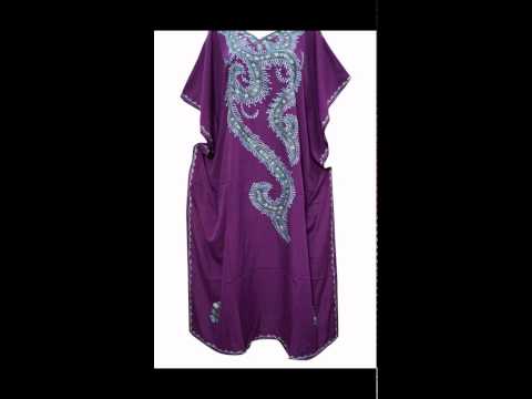 Womens Hand Embroidered Caftan Dress