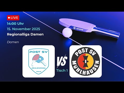Post SV Zeulenroda vs. Post SV Mühlhausen  | Damen Regionalliga Süd Tischtennis Saison 25/26 Tisch 1