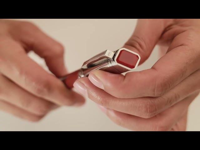 قلم لاين فضي و عنابي 126