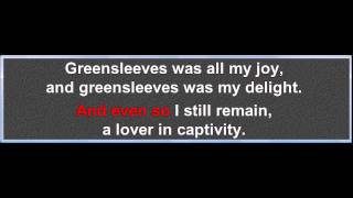 Greensleeves (traditional) karaoke, melody and lyrics