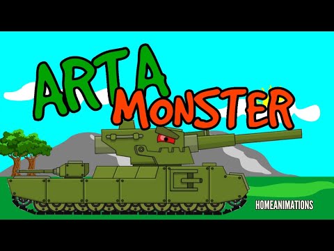 Cara Menggambar Tank Kartun Arta Monster dari Channel HomeAnimations - Cartoons About Tanks