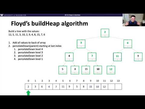 CSE 373 20au, Lesson 13 Video 3: Floyd's buildHeap Algorithm