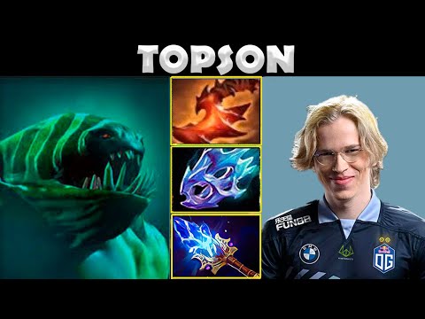 WTF GAME - Topson Tidehunter MID vs 12k MMR Batrider with Gatciy Full Game #dota2gameplay #topson