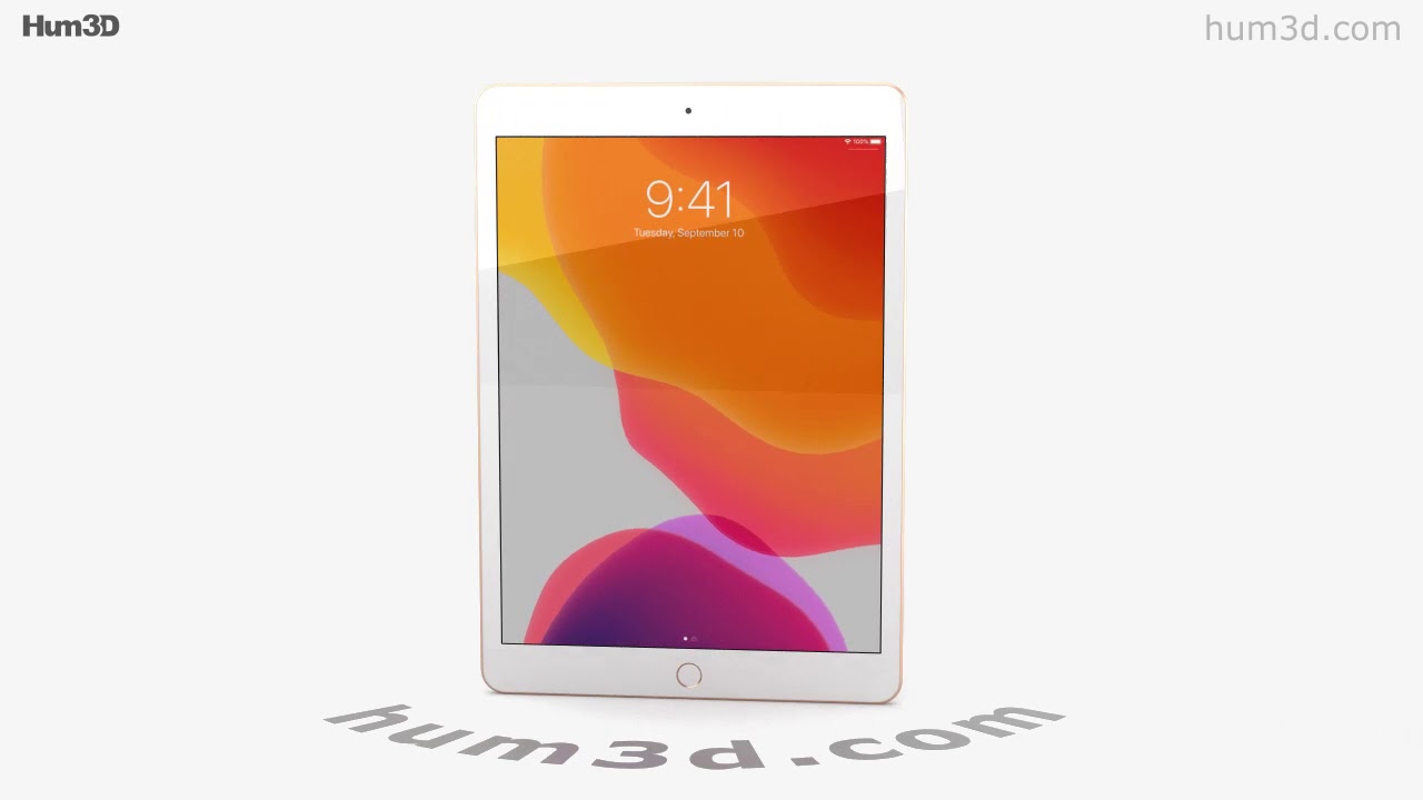 Apple iPad 10.2 Gold 3D model by 3DModels.org