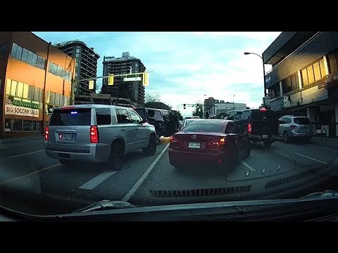 Vancouver Police Uses Flash Bang Smoke Grenades in Take Down - 2 Dashcam Angles
