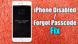 Iphone Disabled / Forgot Passcode iPhone Fix - Hard Reset for iPhone 6/5s/5c/5/4s