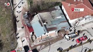 Bolu'da Mobilya Atölyesiyle Bitişikteki Ev Alevlere Teslim Oldu