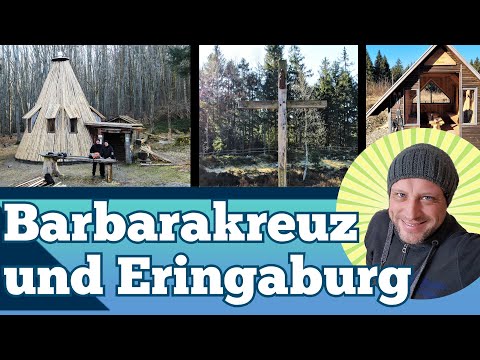 Hike to the Barbara Cross in the Hils mountains with Düsterntal Castle, Barbara Baude charcoal bu...