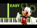 MICKEY MOUSE CLUBHOUSE EASY Piano Tutorial