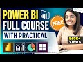 Power BI Full Course for FREE with Practical Projects [3 Hours] | Power BI Tutorial 2024 🔥🤩