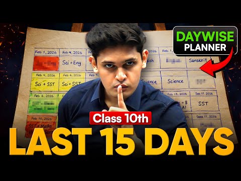 Class 10th - Last 15 Day wise Planner🔥| Score 95% in Board| Prashant Kirad