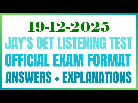OET LISTENING TEST 19.12.2025 #oet #oetexam #oetnursing #oetlisteningtest