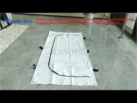 GA4024  White PEVA Chlorine Free Body Bag Cadaver Bag With Outside Carry Handles with window
