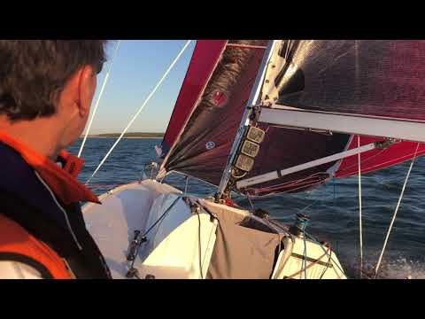 Fareast 28R sailing  fast downwind instrument view