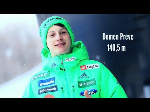 Domen Prevc 140,5 m (25.11.2016). PŚ Kuusamo / Ruka. Pierwsze zwycięstwo Domena Prevca.