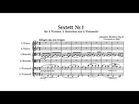 Brahms: String Sextet No. 1 in B-flat major, Op. 18 (with Score)