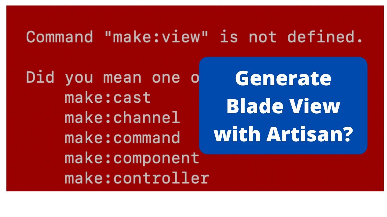 Laravel make:view Command with External Package