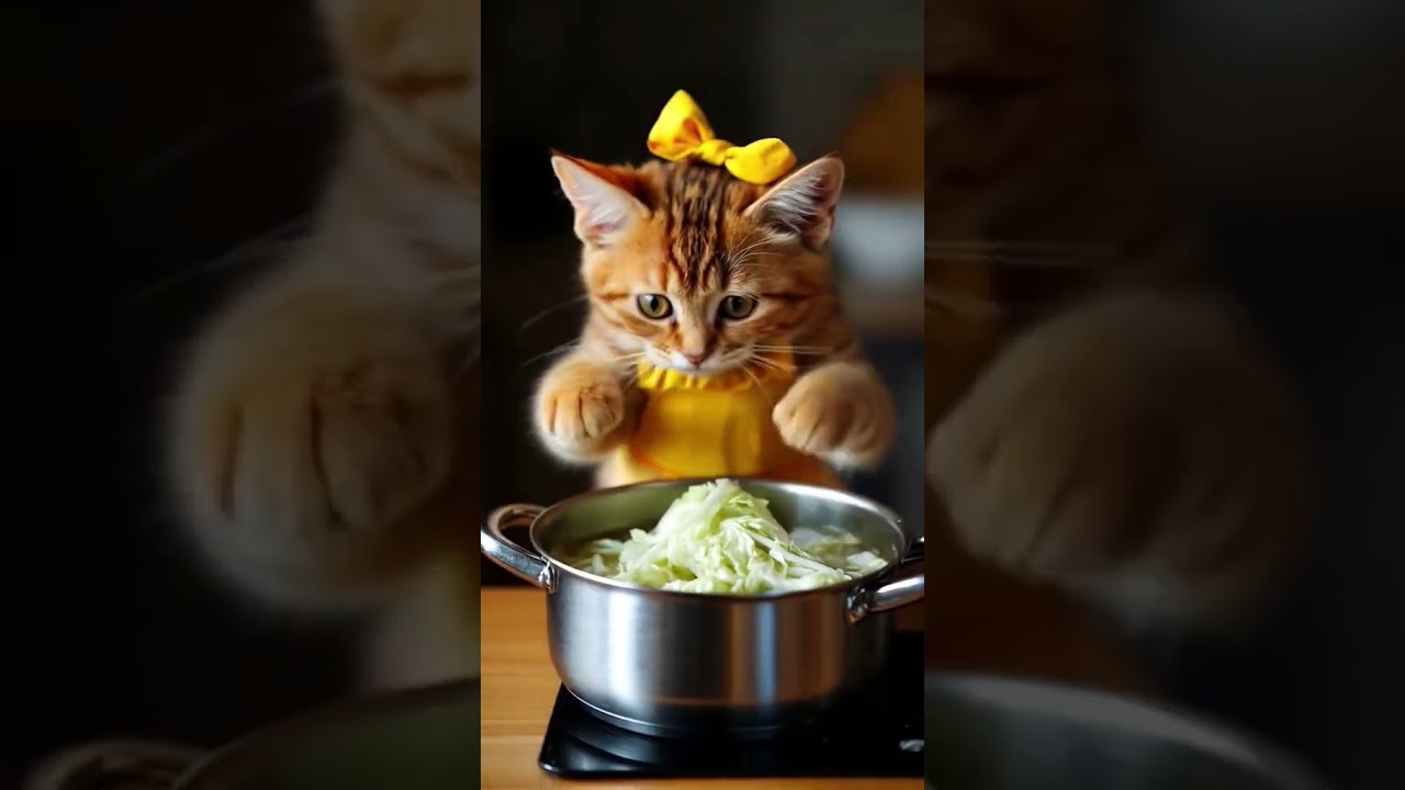 cutest cooking contest with cats😸💕 #viralvideo #cat #cute #ai #orangecat