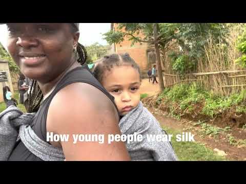 Traditional silk  weaving a in Malagasy village ( Manadona)