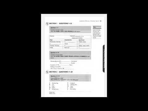 BARRON'S IELTS LISTENING TEST 2  with answers    Classes and activities