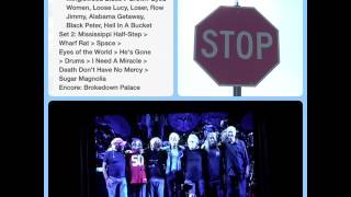 Grateful Dead "BE KIND" 6-28-2015 setlist, Hart, Anastasio & Weir webcast band bow / bowing