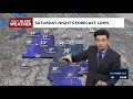 Near freezing in valleys Friday & Saturday night---chance showers & storms Saturday