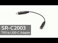 Saramonic SR-C2003 Adapter | Short USB-C Male to Gold-Plated Female 3.5mm TRS Cable