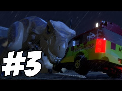 LEGO Jurassic World Gameplay Part 3 - "T-REX" "LEGO Jurassic World Walkthrough Part 3"