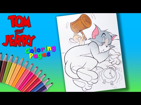 Jerry Torments Tom Colouring. Tom and Jerry Coloring Book for Kids