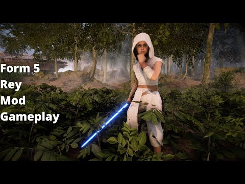Star Wars Battlefront II - Form 5 Rey Mod Gameplay