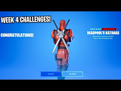 Fortnite | How to get Deadpool's Katanas Backbling.! (Deadpool Week 4 Challenges)