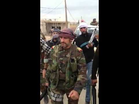 جولة ميدانية للعقيد حسن العبد لله قائد المجلس العسكري في محافظة الحسكة في منطقة رأس العين في ريف الحسكة