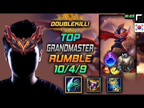 GrandMaster Top Rumble Build Night Harvester Arcane Comet - Rumble Top vs Pantheon - LOL KR 12.23