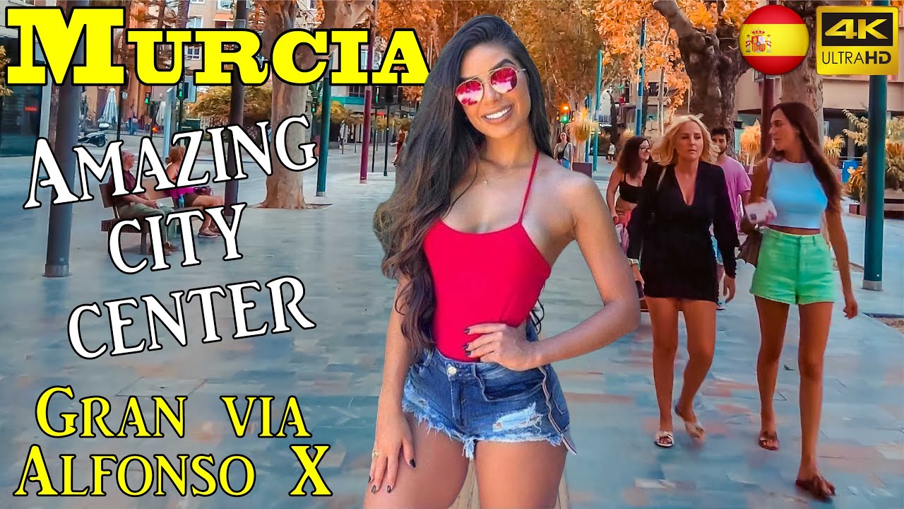 Murcia Spain Plaza Romea to Plaza Circular 4k UHD 60fps walking tour || COME WITH ME