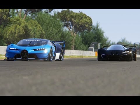 Ferrari Xezri Concept vs Bugatti Vision GT at Barcelona Catalunya