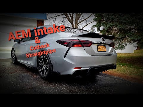 2018 Toyota Camry SE Catback dual exhaust with AEM intake on 4cyl