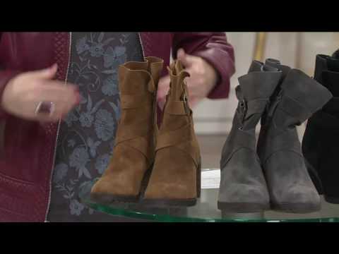 Clarks Artisan Suede Side Zip Boots - Malvet Doris on QVC