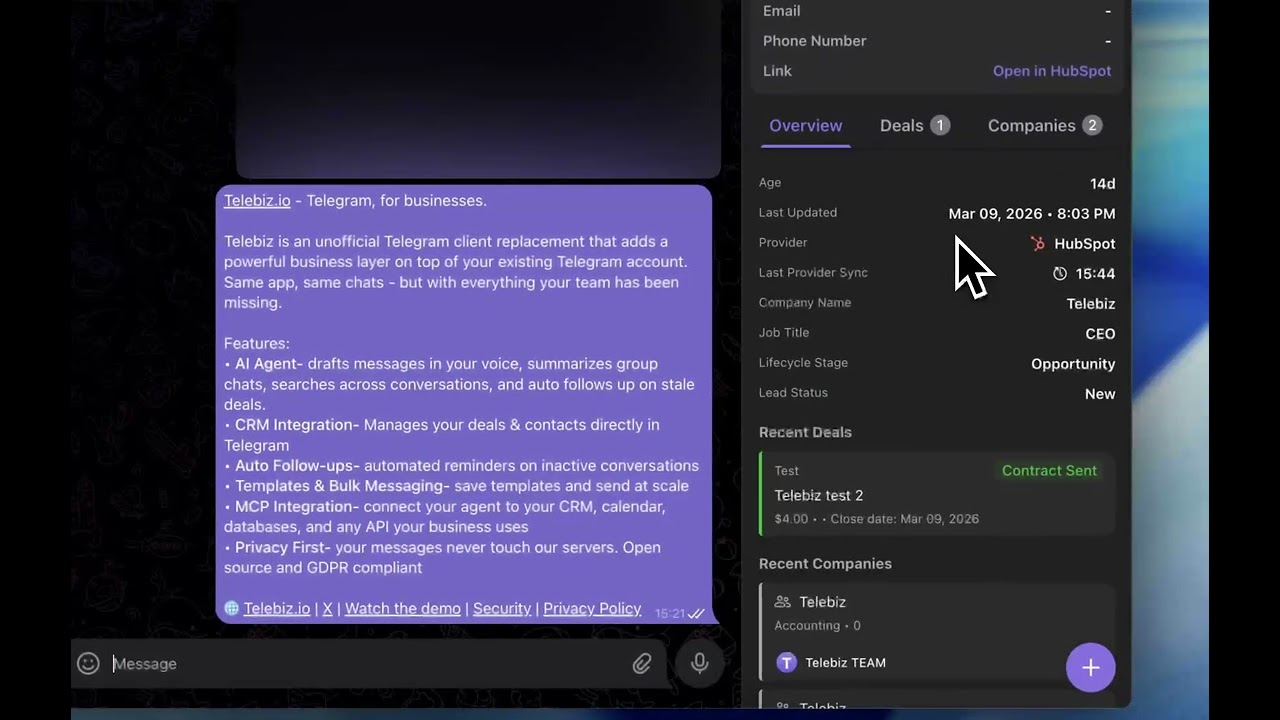 Linking contacts to deals and companies