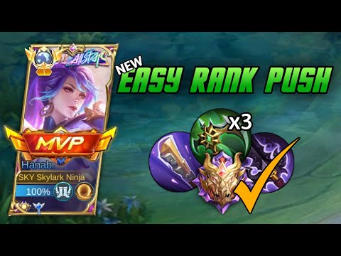 EASILY!! PUSH YOUR RANK WITH NEW HANABI BUILD🔥 (Must Try) HANABI TOP 1 GLOBAL BUILD & EMBLEMS ~MLBB