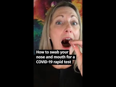 COVID-19 rapid test: How to swab your nose and mouth 🦠 #shorts