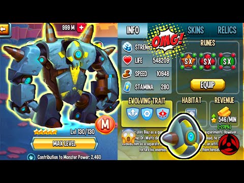 🔴Monster Legends: My New Mitico BLAZINGER level 150 F2P Skin review Pvp